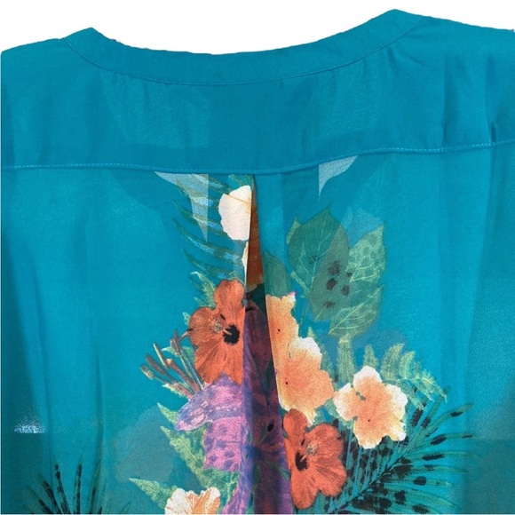 Soft Surroundings Sheer Floral and Animal Print Blouse - Picture 6 of 8